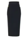 Elisabetta Franchi Skirt In Bi-elastic Fabric With Jewel Logo In Black
