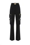 Elisabetta Franchi High-waisted Black Trousers With Cargo Pockets
