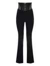 Elisabetta Franchi Corset-detail High-waisted Trousers In Black