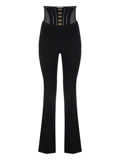 Elisabetta Franchi High-waisted Black Trousers With Corset