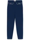 Elisabetta Franchi Tailored Trousers With Button Detailing And Contrast Piping In Blue
