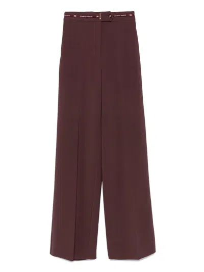 Elisabetta Franchi High-waisted Burgundy Trousers