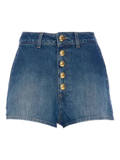 ELISABETTA FRANCHI HIGH-WAISTED BUTTON-UP DENIM SHORTS
