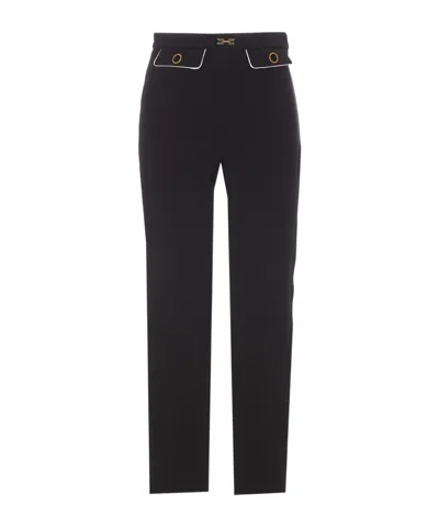 Elisabetta Franchi High-waisted Casual Pants In Negro