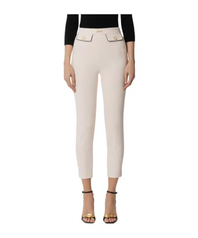 Elisabetta Franchi High-waisted Casual Pants In Nude