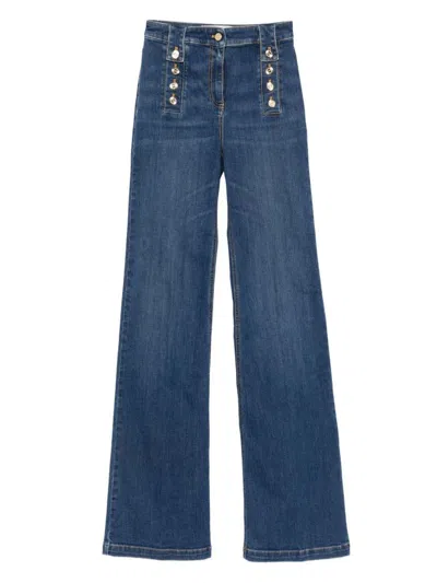 Elisabetta Franchi High-waisted Denim Jeans In Blue