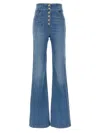 Elisabetta Franchi High-waisted Flared Denim Jeans In Blue