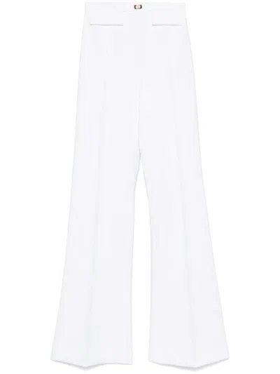 ELISABETTA FRANCHI HIGH-WAISTED FLARED PANTS WITH GOLD ACCENT