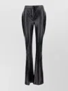 Elisabetta Franchi High Waisted Flared Trousers With Crocodile Effect In Black