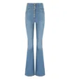 Elisabetta Franchi High Waisted Jeans With Buttons In Blue