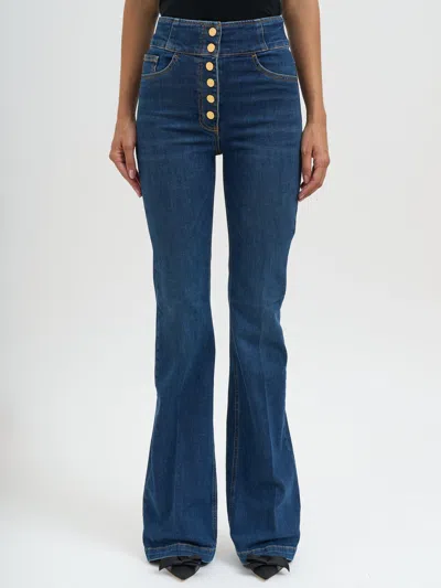 ELISABETTA FRANCHI ELISABETTA FRANCHI HIGH-WAISTED JEANS WITH BUTTONS