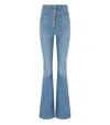 Elisabetta Franchi High Waisted Jeans With Buttons In Blue