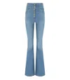 Elisabetta Franchi High Waisted Jeans With Buttons In Blue