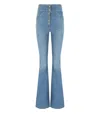Elisabetta Franchi High Waisted Jeans With Buttons In Blue
