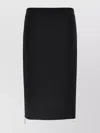 Elisabetta Franchi High-waisted Knee-length Fitted Skirt With Gold Zipper In Black