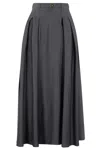Elisabetta Franchi High-waisted Maxi Skirt In Graphite