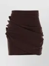 Elisabetta Franchi High-waisted Mini Skirt Featuring Button Detail In Brown