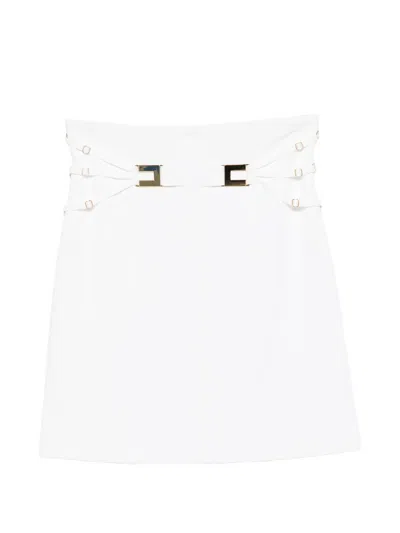 Elisabetta Franchi High-waisted Mini Skirt In White