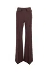 Elisabetta Franchi High-waisted Palazzo Trousers In Brown