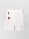 Elisabetta Franchi High-waisted Shorts Featuring Front Pleats In White