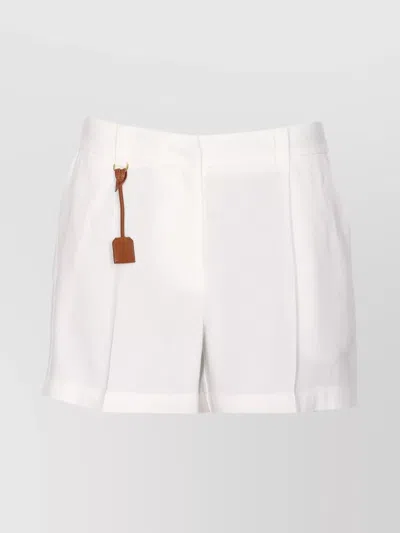Elisabetta Franchi High-waisted Shorts Featuring Front Pleats In White