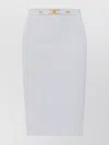 Elisabetta Franchi High-waisted Skirt Button Gold Hardware In White