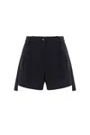 Elisabetta Franchi High-waisted Tailored Black Shorts In Black