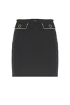 Elisabetta Franchi High-waisted Tailored Skirt With Decorative Buttons In Black