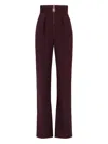 Elisabetta Franchi High-waisted Tailored Trousers In Burgundy