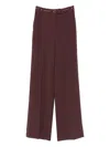 Elisabetta Franchi High-waisted Tailored Trousers With Subtle Logo Detail In Burgundy
