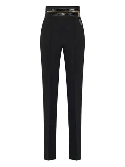 Elisabetta Franchi High-waisted Trousers In Black