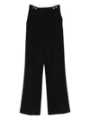 Elisabetta Franchi High-waisted Wide-leg Trousers With Pleat Detailing In Black