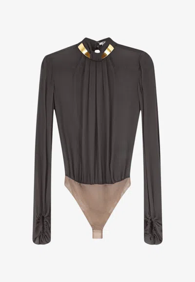 Elisabetta Franchi High-neck Bodysuit In Black