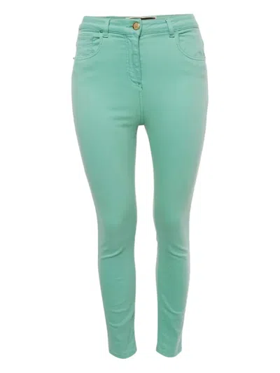 Pre-owned Elisabetta Franchi High-rise Skinny Jeans In Green