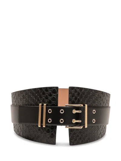 Elisabetta Franchi High-waist Belt With Double Buckle In Multi
