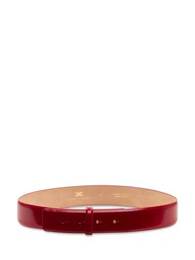 Elisabetta Franchi High-waist Belt With Minimal Closure In Red