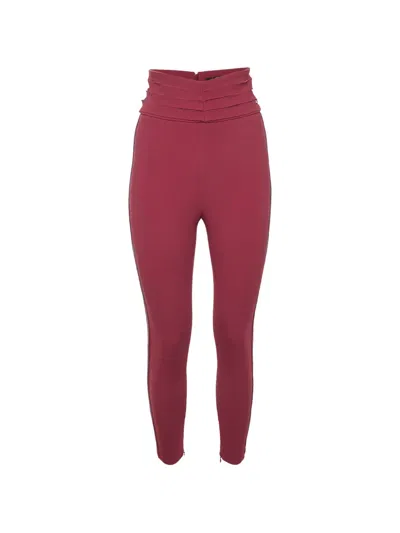 Pre-owned Elisabetta Franchi High-waisted Crepe Trousers In Pink
