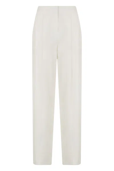 Elisabetta Franchi High-waisted Straight Trousers In White