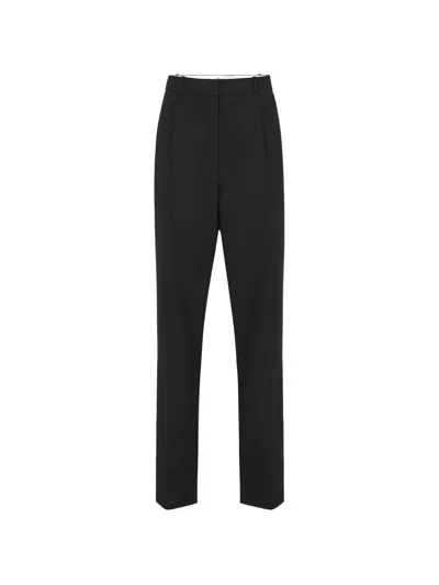 Elisabetta Franchi High-waisted Pressed-crease Trousers In Black