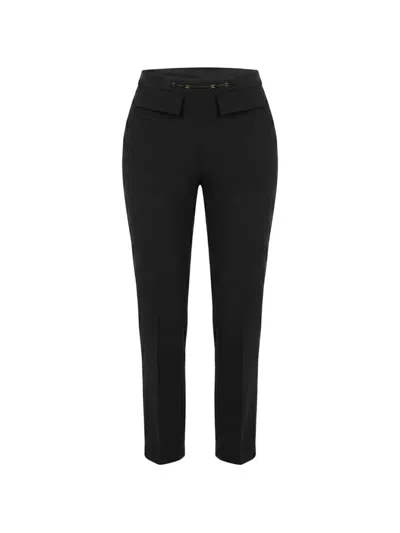 Elisabetta Franchi High-waisted Tailored Trousers In Animal Print