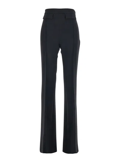 Elisabetta Franchi High-waisted Tech Stretch Trousers In Black
