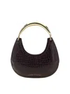 Elisabetta Franchi Small Hobo Crocodile-effect Metal-top-handle Shoulder Bag In Brown