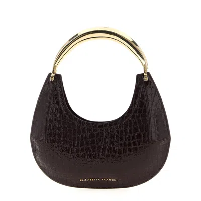 Elisabetta Franchi Hobo Small Shoulder Bag In Brown