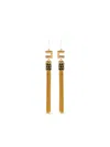 Elisabetta Franchi Geometric Pendant Earrings Tassel Accents In Gold
