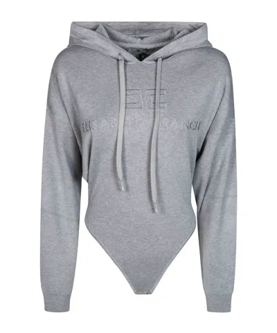 Elisabetta Franchi Hooded Bodysuit In Gray