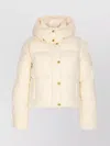 Elisabetta Franchi Hooded Padded Long Sleeve Down Jacket In Neutral