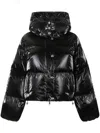 Elisabetta Franchi Women's Piumino Corto Effetto Metallizzato In Black