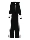 Elisabetta Franchi Hooded Side-stripe Jumpsuit In Black