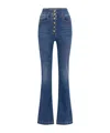 Elisabetta Franchi High-waisted Flared Denim Jeans In Blue