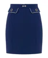 Elisabetta Franchi Horse-collar Button-down Skirt In Blue